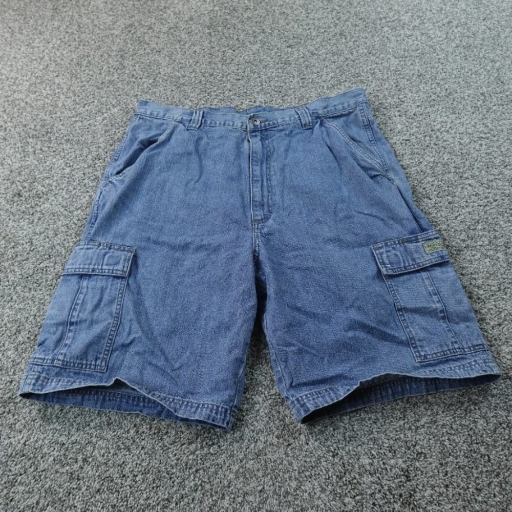 Wrangler Shorts‎ Mens 34 Light Blue Denim Jean Jorts Cargo Utility Work Outdoor